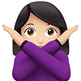 Woman Gesturing No: Light Skin Tone — Apple
