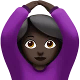 Woman Gesturing OK: Dark Skin Tone — Apple
