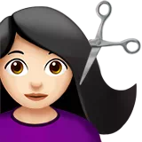 Woman Getting Haircut: Light Skin Tone — Apple