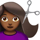 Woman Getting Haircut: Medium-Dark Skin Tone — Apple