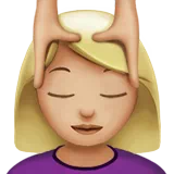 Woman Getting Massage: Medium-Light Skin Tone — Apple