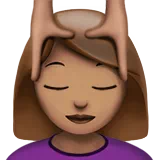 Woman Getting Massage: Medium Skin Tone — Apple