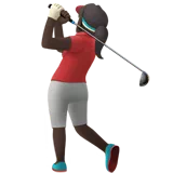 Woman Golfing: Dark Skin Tone — Apple