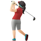 Woman Golfing: Light Skin Tone — Apple