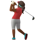 Woman Golfing: Medium-Dark Skin Tone — Apple