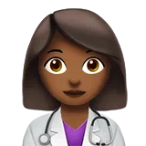 Woman Health Worker: Medium-Dark Skin Tone — Apple
