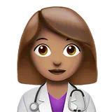 Woman Health Worker: Medium Skin Tone — Apple