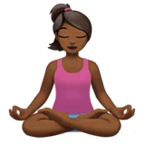 Woman in Lotus Position: Medium-Dark Skin Tone — Apple
