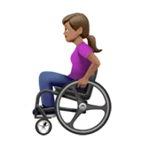 Woman in Manual Wheelchair: Medium Skin Tone — Apple