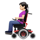 Woman in Motorized Wheelchair: Light Skin Tone — Apple