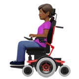 Woman in Motorized Wheelchair: Medium-Dark Skin Tone — Apple