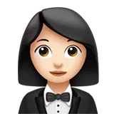 Woman in Tuxedo: Light Skin Tone — Apple