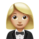 Woman in Tuxedo: Medium-Light Skin Tone — Apple
