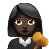 Woman Judge: Dark Skin Tone — Apple