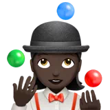 Woman Juggling: Dark Skin Tone — Apple