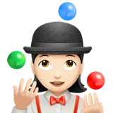 Woman Juggling: Light Skin Tone — Apple
