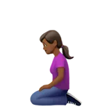 Woman Kneeling: Medium-Dark Skin Tone — Apple