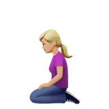Woman Kneeling: Medium-Light Skin Tone — Apple