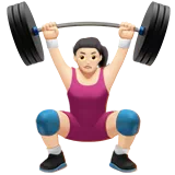 Woman Lifting Weights: Light Skin Tone — Apple