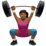 Woman Lifting Weights: Medium-Dark Skin Tone — Apple