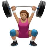 Woman Lifting Weights: Medium Skin Tone — Apple