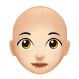 Woman: Light Skin Tone, Bald — Apple