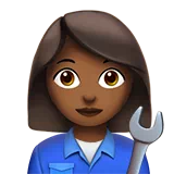 Woman Mechanic: Medium-Dark Skin Tone — Apple