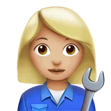 Woman Mechanic: Medium-Light Skin Tone — Apple