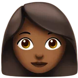 Woman: Medium-Dark Skin Tone — Apple