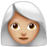 Woman: Medium-Light Skin Tone, White Hair — Apple