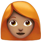 Woman: Medium Skin Tone, Red Hair — Apple