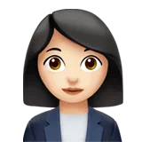 Woman Office Worker: Light Skin Tone — Apple