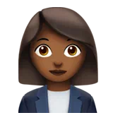 Woman Office Worker: Medium-Dark Skin Tone — Apple