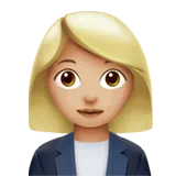 Woman Office Worker: Medium-Light Skin Tone — Apple