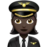 Woman Pilot: Dark Skin Tone — Apple