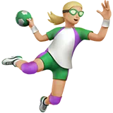 Woman Playing Handball: Medium-Light Skin Tone — Apple