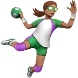 Woman Playing Handball: Medium Skin Tone — Apple