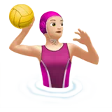 Woman Playing Water Polo: Light Skin Tone — Apple