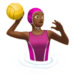 Woman Playing Water Polo: Medium-Dark Skin Tone — Apple