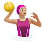 Woman Playing Water Polo: Medium-Light Skin Tone — Apple