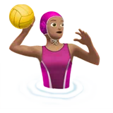 Woman Playing Water Polo: Medium Skin Tone — Apple