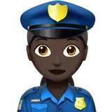 Woman Police Officer: Dark Skin Tone — Apple