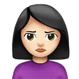 Woman Pouting: Light Skin Tone — Apple