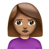 Woman Pouting: Medium Skin Tone — Apple