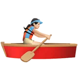 Woman Rowing Boat: Light Skin Tone — Apple