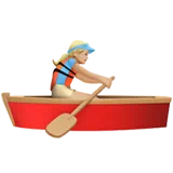 Woman Rowing Boat: Medium-Light Skin Tone — Apple