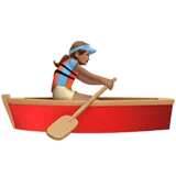 Woman Rowing Boat: Medium Skin Tone — Apple