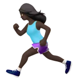 Woman Running: Dark Skin Tone — Apple