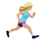 Woman Running Facing Right: Medium-Light Skin Tone — Apple