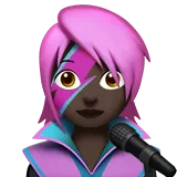 Woman Singer: Dark Skin Tone — Apple